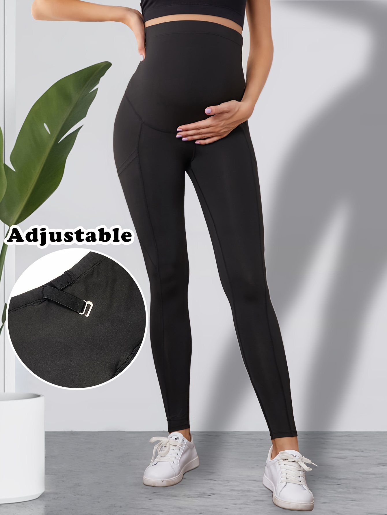 Pantalon Pour Femme Enceinte Taille Haute Confortable Fitness Yogo Leggings  De Maternité