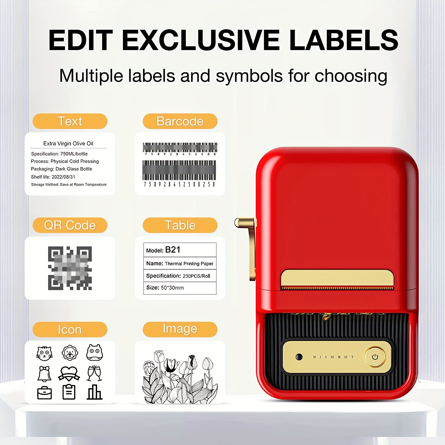 B21 Label Printer and Color Paper Set — NIIMBOT