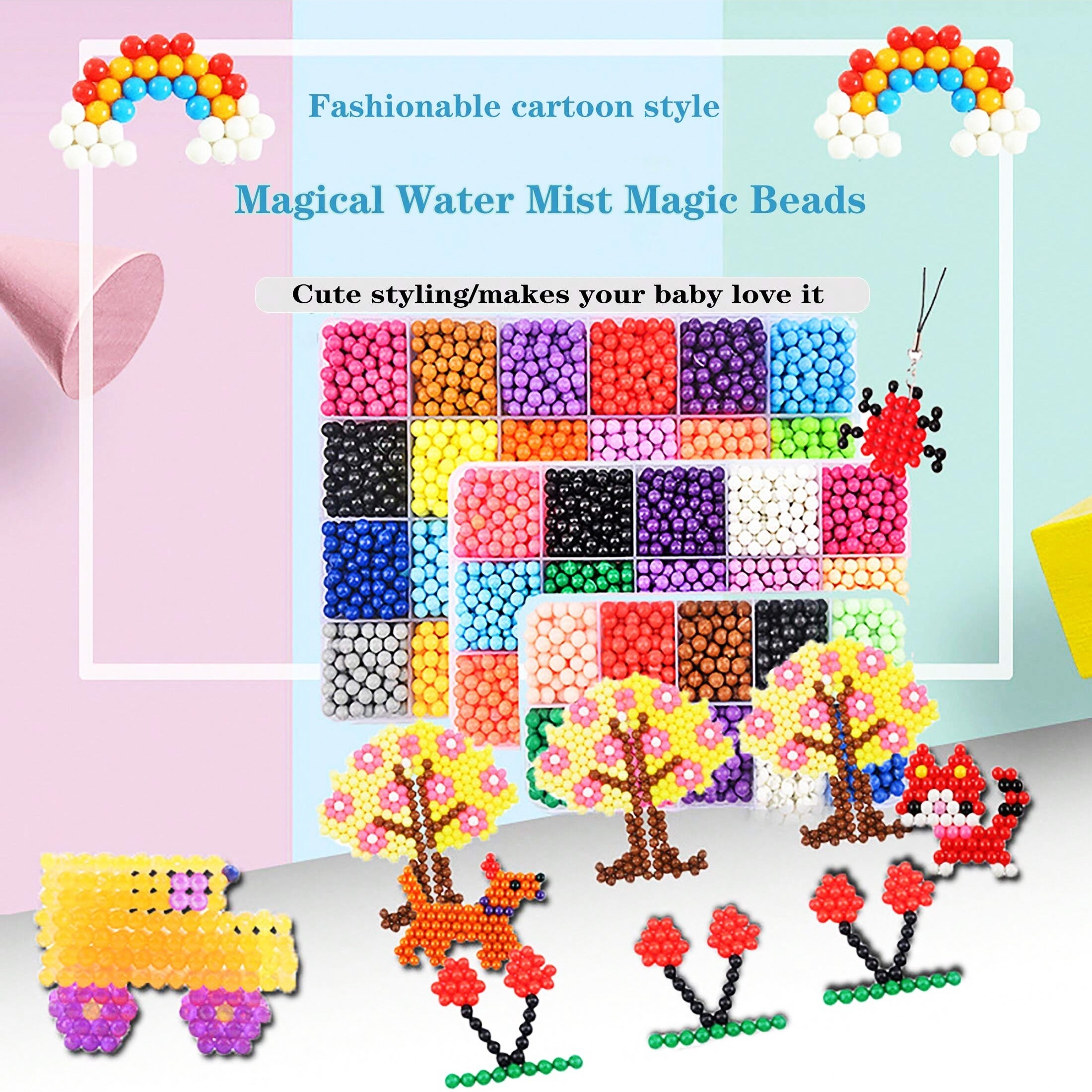 3D puzzle Fuse Beads Magic Water Beads DIY set jigsaw Pegboard kids toys  for Children Girls