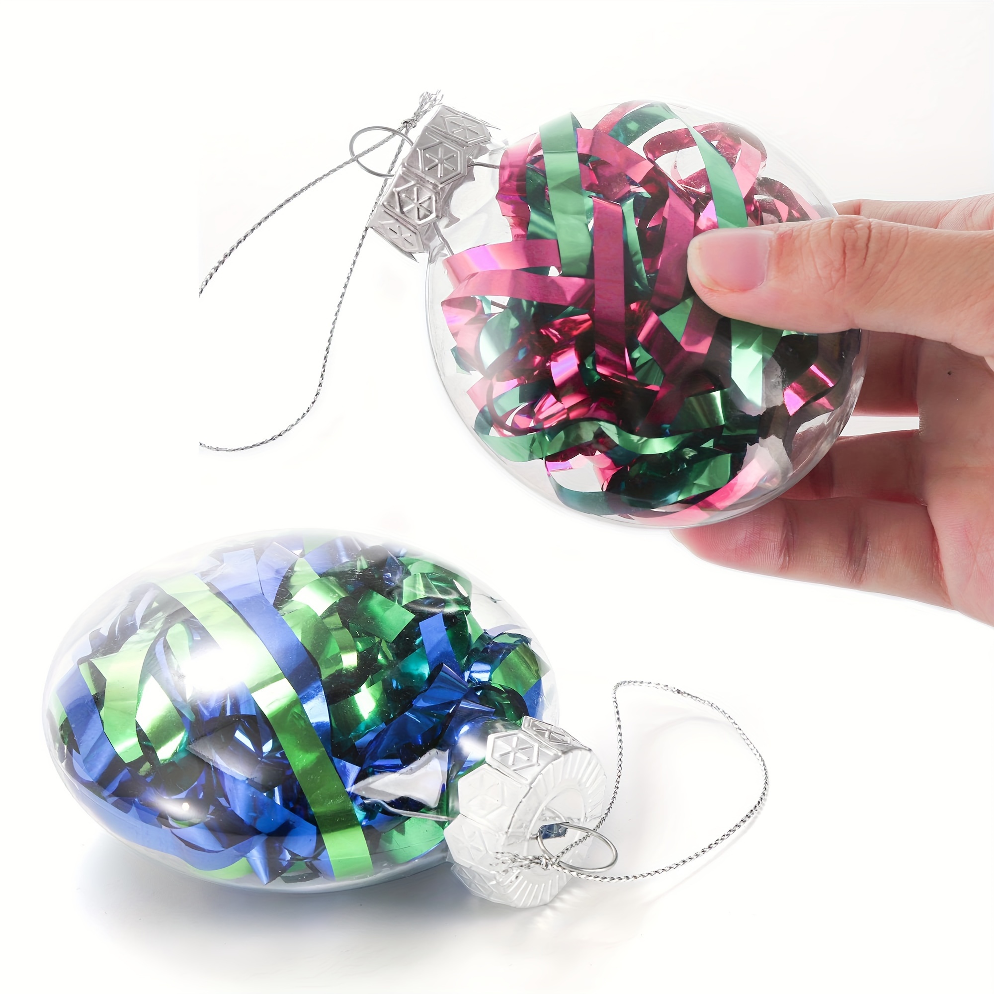 40 Pack Clear Fillable Ornaments Balls,Clear Plastic Christmas Ornaments,Craft Plastic Ball Ornament with 3 Size for Christmas,Wedding,DIY Craft