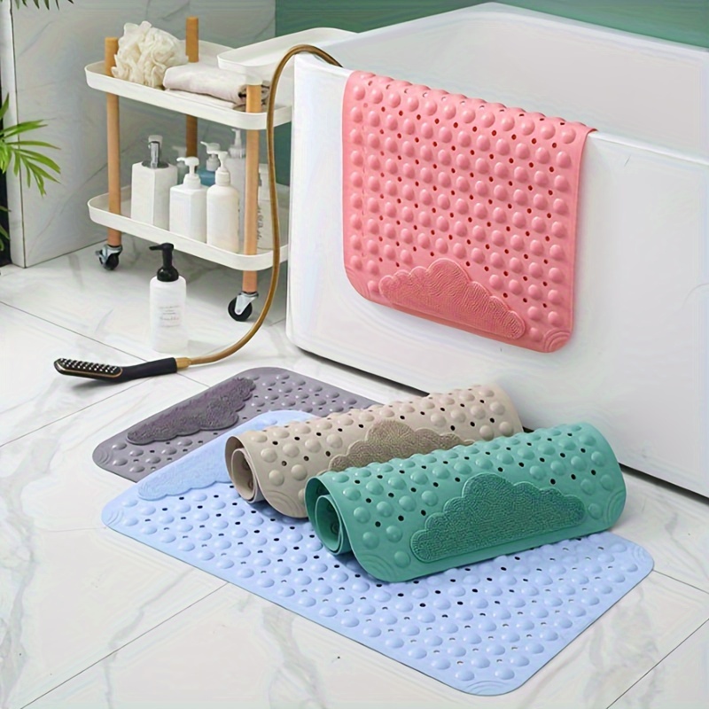 Bathtub Mat Non-Slip Shower Mat with Drain Holes Suction Cups, Quick Drying  Easy Cleaning, Feet Massage, Bath Mat for Tub & Shower Stall & Bathroom