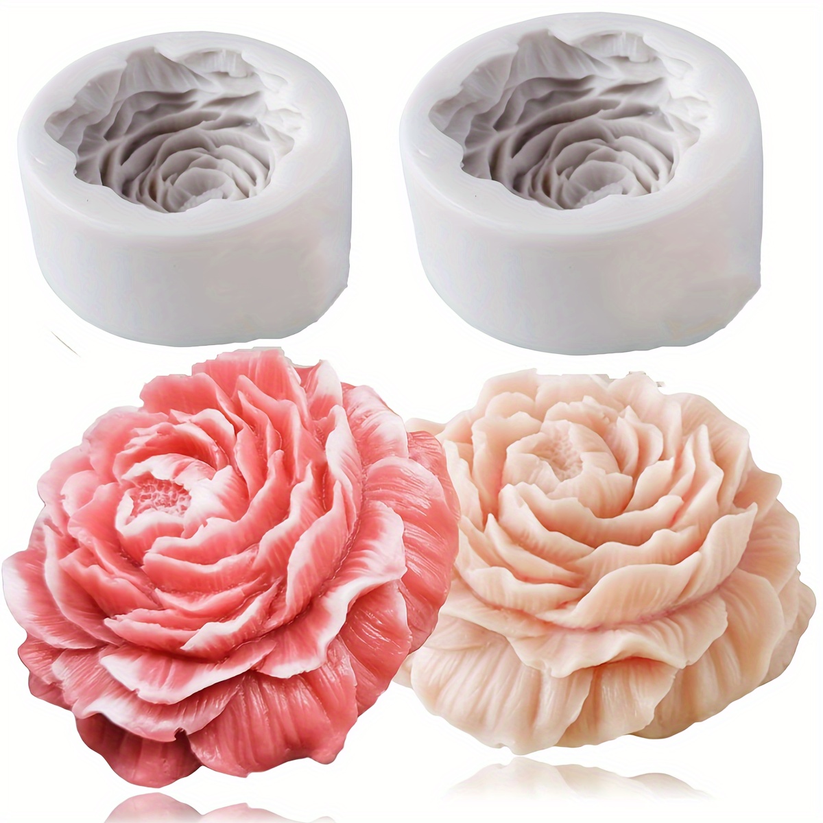 Peony Flower Candle Silicone Mold Used For Resin Epoxy Resin - Temu