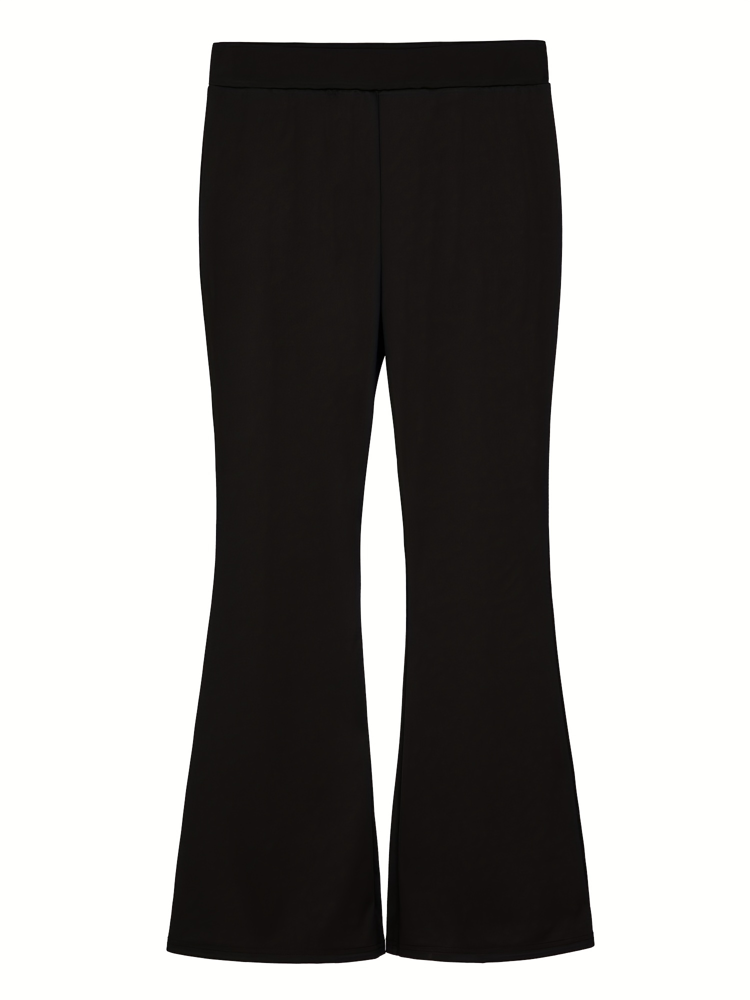 Plus Size Elegant Pants Women's Plus Solid Wide Waistband - Temu Canada