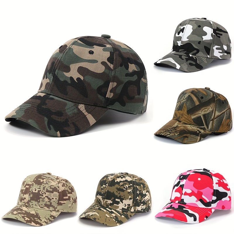 Red Camouflage Casual Camo Print Baseball Baseball Hat, Dad Hats, Men's Lightweight Outdoor Hats Sport Cycling Caps for Men adult Hat,Temu