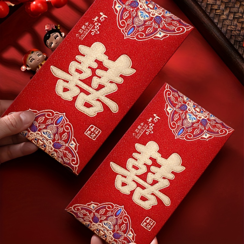 12 Pcs Chinese Red Envelopes,Thank You Cards,Cash Envelopes,Lucky Money Gift Envelopes Red Packet for Spring Festival,New Year,Birthday,Wedding,Baby