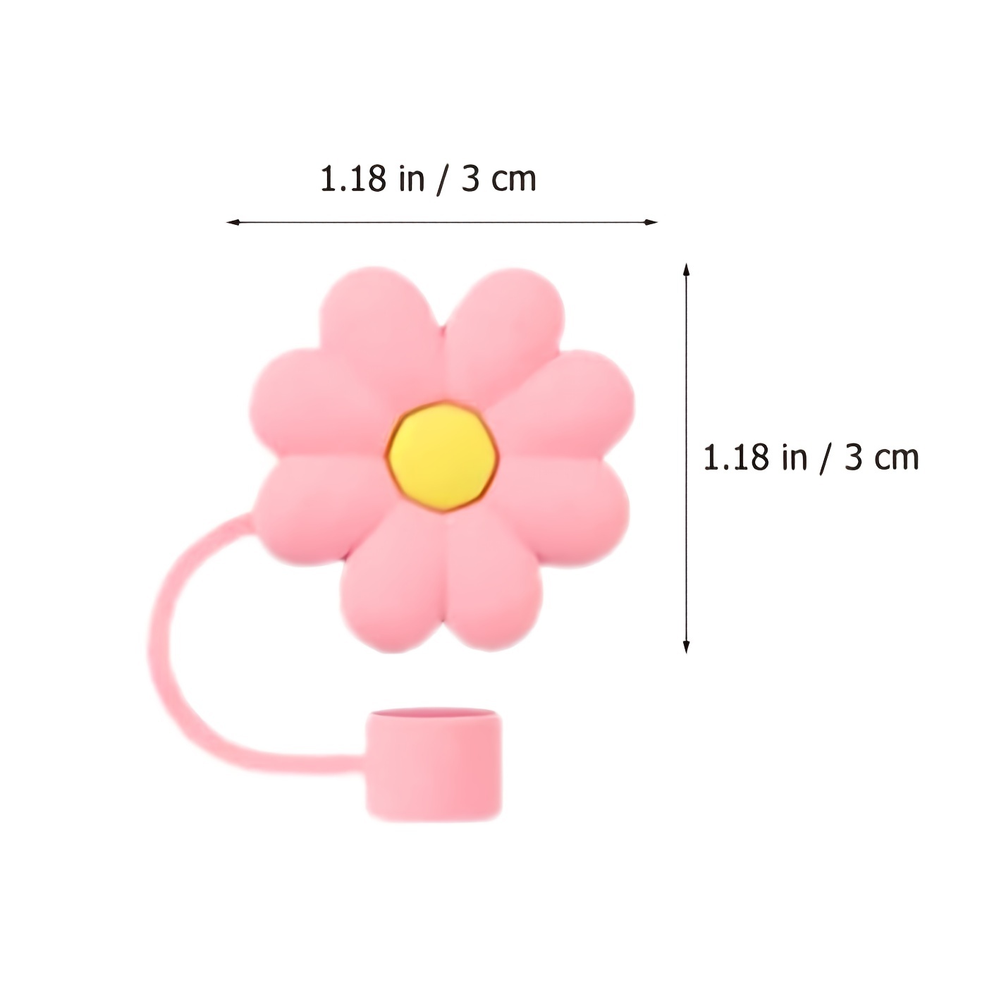 Cute Flower Reusable Straw Cover, Dustproof & Splash Proof Silicone Straw  Stoppers, Cup Decorative Accessories For Straw - Temu