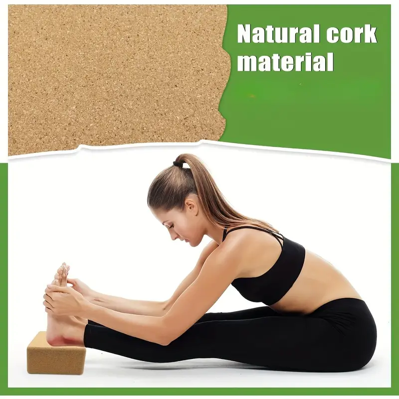 1pc 2pcs cork lightweight yoga blocks non slip fitness blocks for stretching workout pilates 22 86 15 24 7 62cm 9 6 3in details 0
