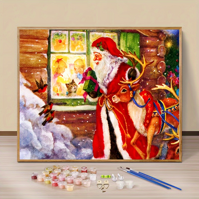 Painting By Numbers For Adults Kits Santa Claus And Elk - Temu