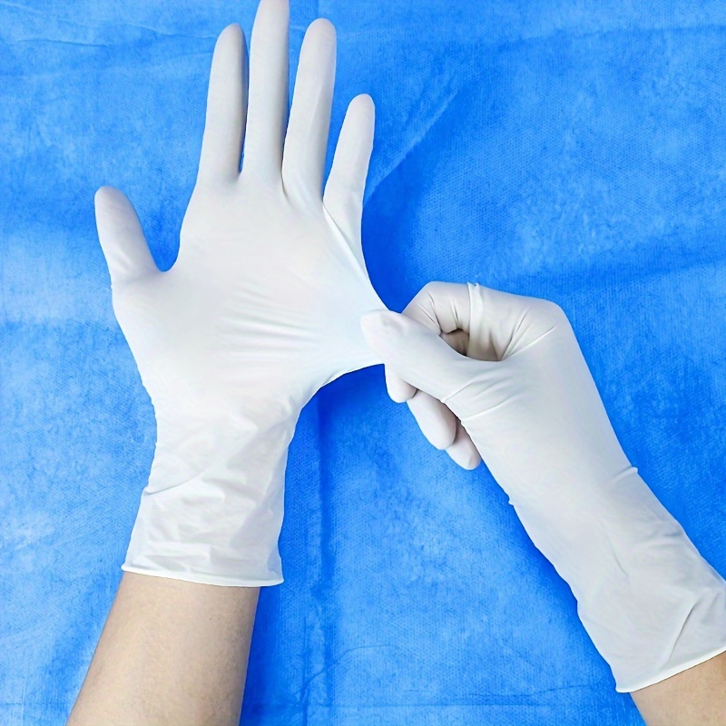 Disposable Gloves White Nitrile Rubber Latex Gloves Laboratory