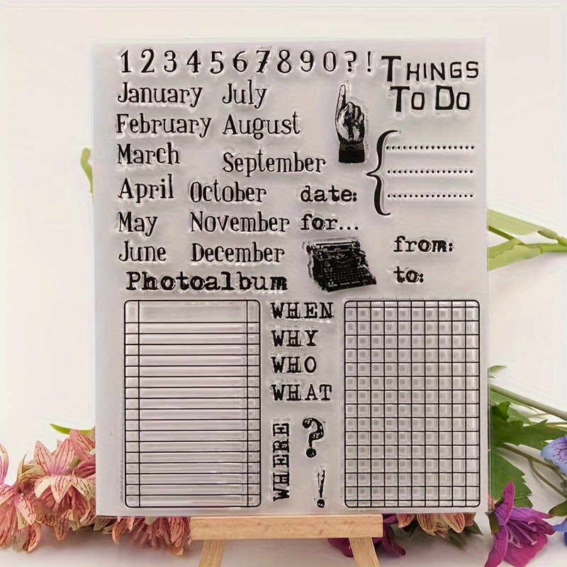 Calendar Agenda Stamps Daily Time Mark Scrapbooking Rubber Stamp Diary  Journaling Planner Deco Wooden Seal DIY Craft Supplies