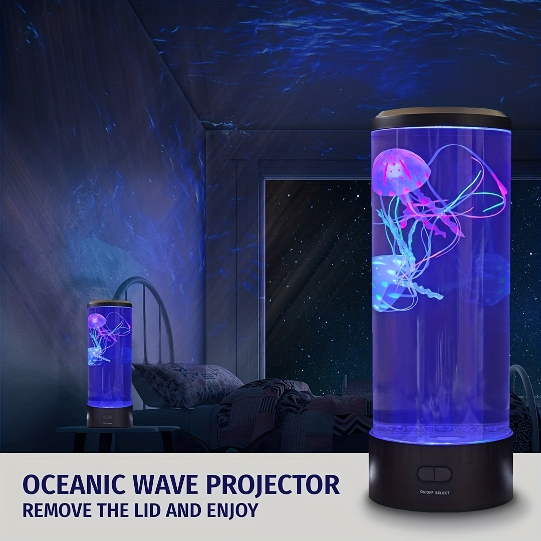 Lampe à lave de simulation de méduse LED, USB, coloré, chambre à