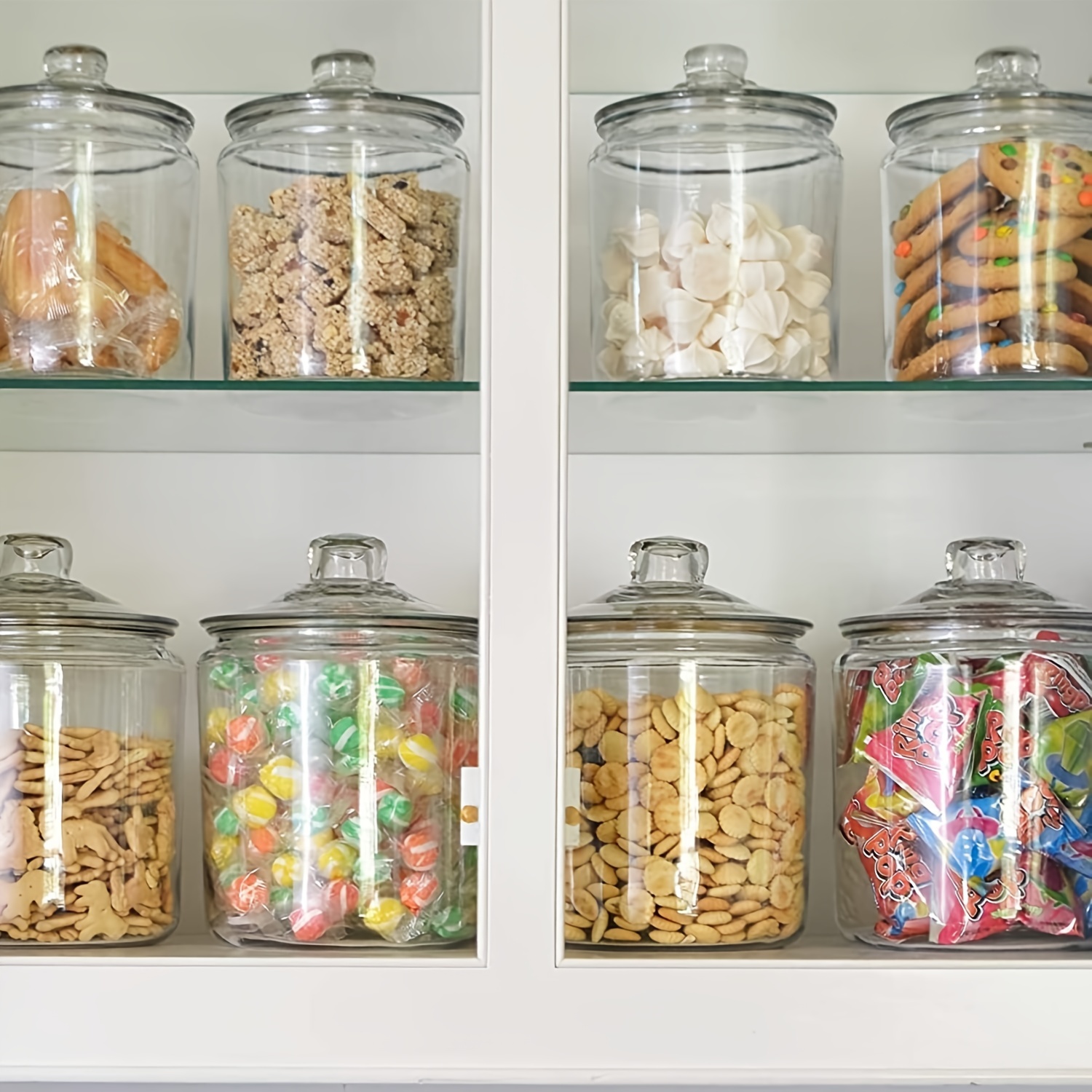 Jars Mason Glass Jars for Meal Prep ,Kitchen Storage With Airtight Silver  Lid