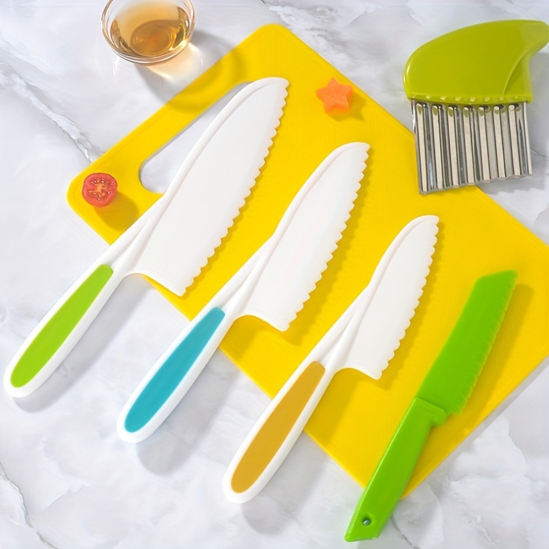 Juego de 3 cuchillos de nailon para niños, Kit de cocina seguro para Cocina  Real, cuchillo para cortar pasteles para niños, juego de horneado para  niñas y niños - AliExpress