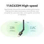 ac650m usb wifi adapter for pc wireless usb network adapters dual band2 4ghz 150mbps 5ghz 433mbps wi fi dongle with antenna for laptop desktop compatible with windows 11 10 8 7 xp vista mac os x 10 9 10