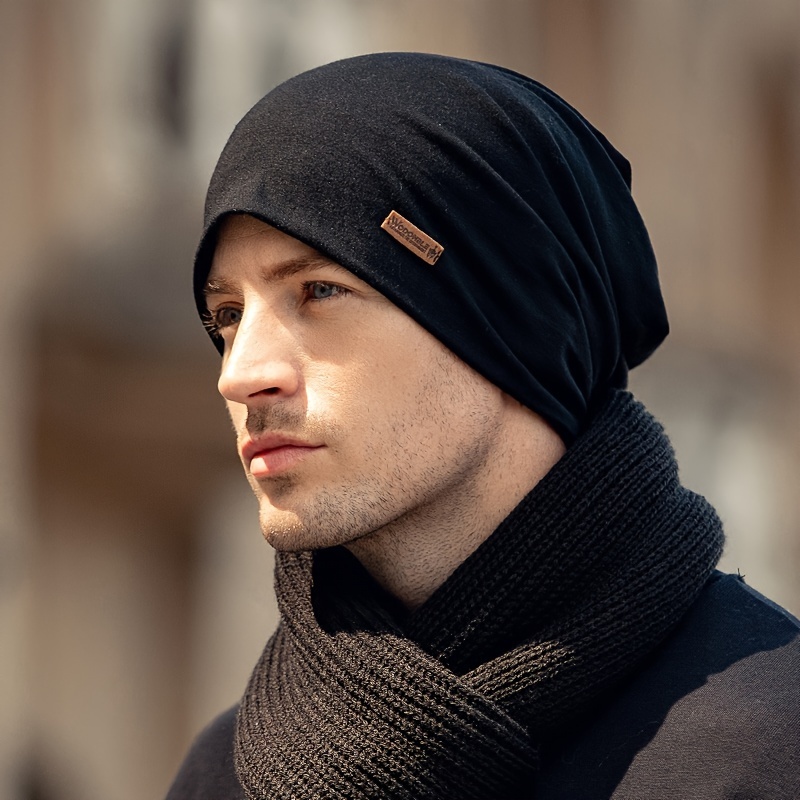 Bonnet pour homme, bonnet en coton fin pour homme, turban d'hiver