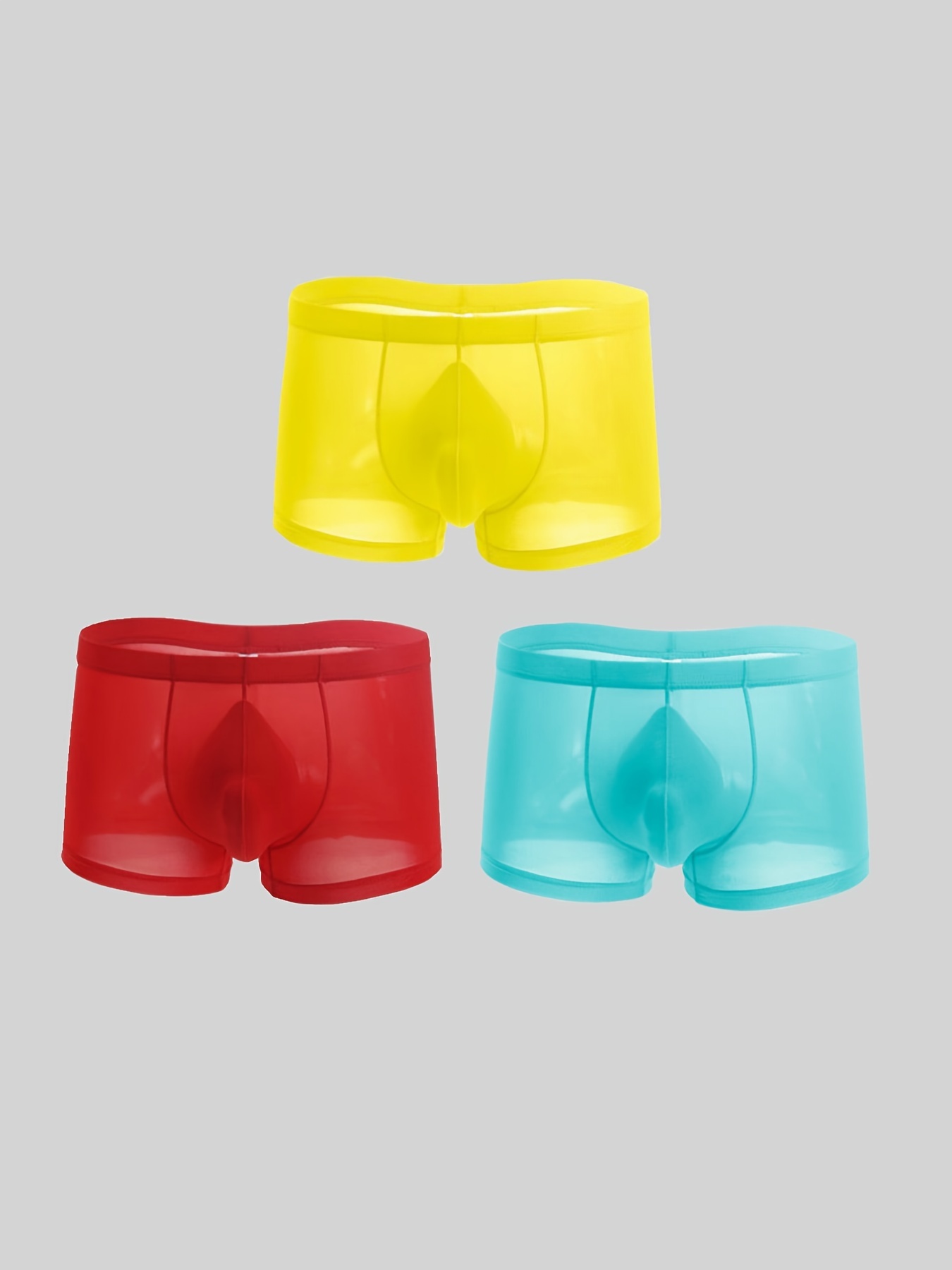Men's Breathable Comfortable Stretch Plain Color Boxer - Temu