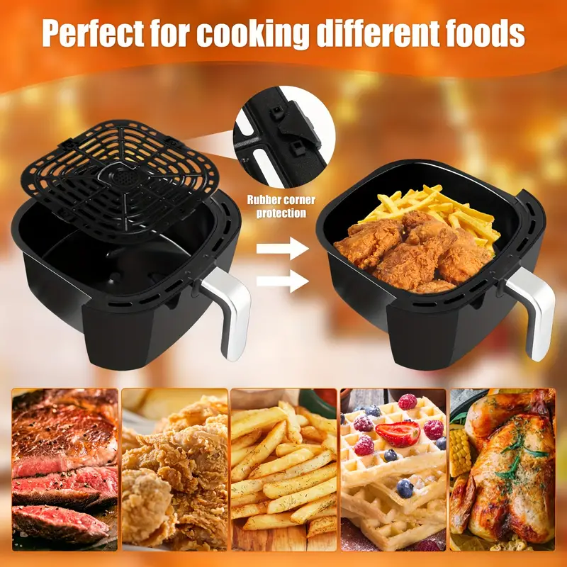 Air Fryer Crisper Plate Stainless Steel Air Fryer Grill Pan Nonstick Air  Fryer Grill Plate Reusable Dishwasher Safe Air Fryer Replacement Parts With  R