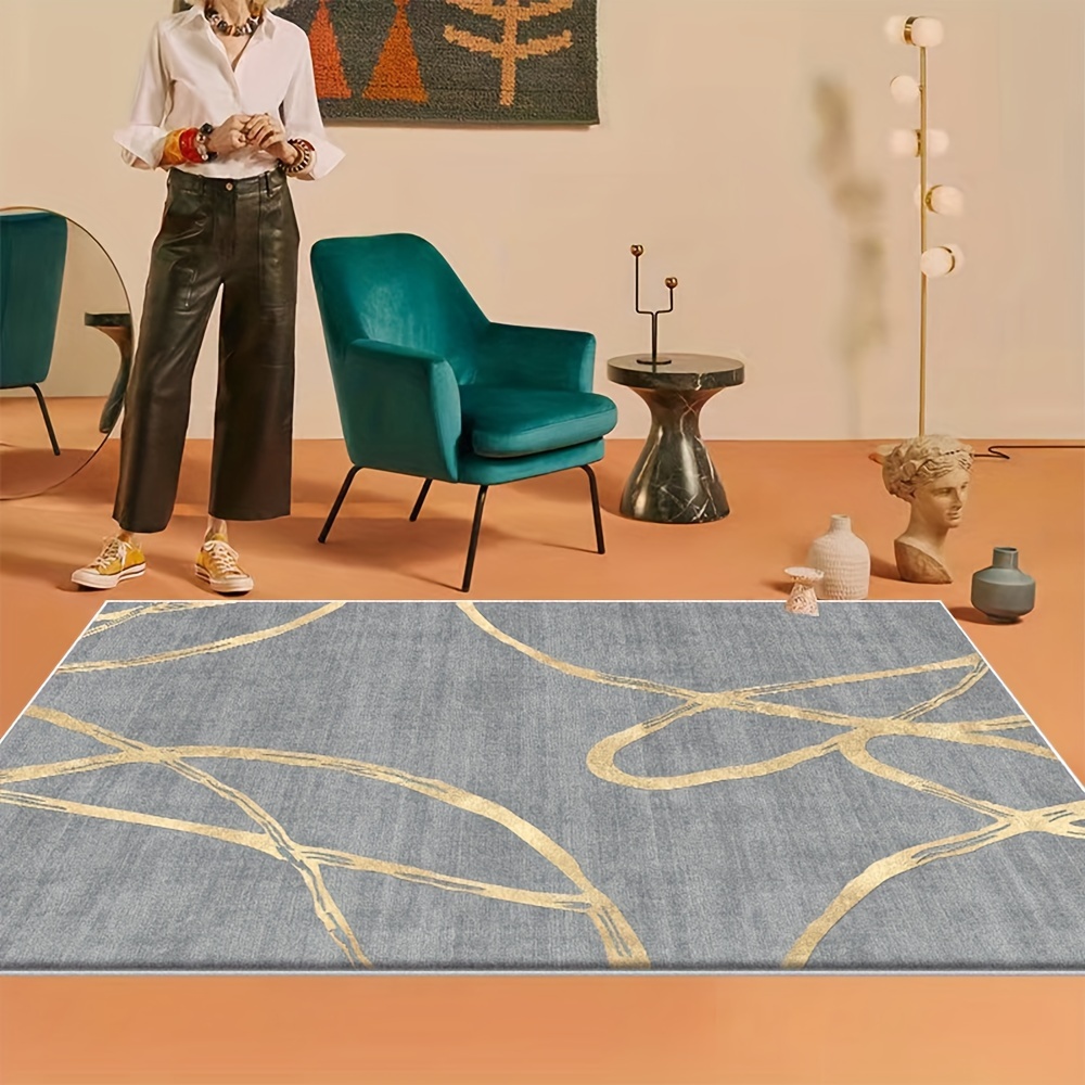 1pc Flauschiger Teppich, Einfarbiger Unregelmäßiger Teppich