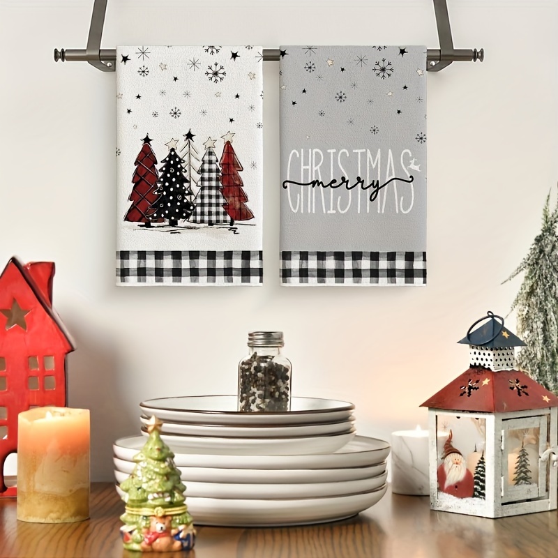 Christmas Hand Towels black And White Checkered Snowman - Temu