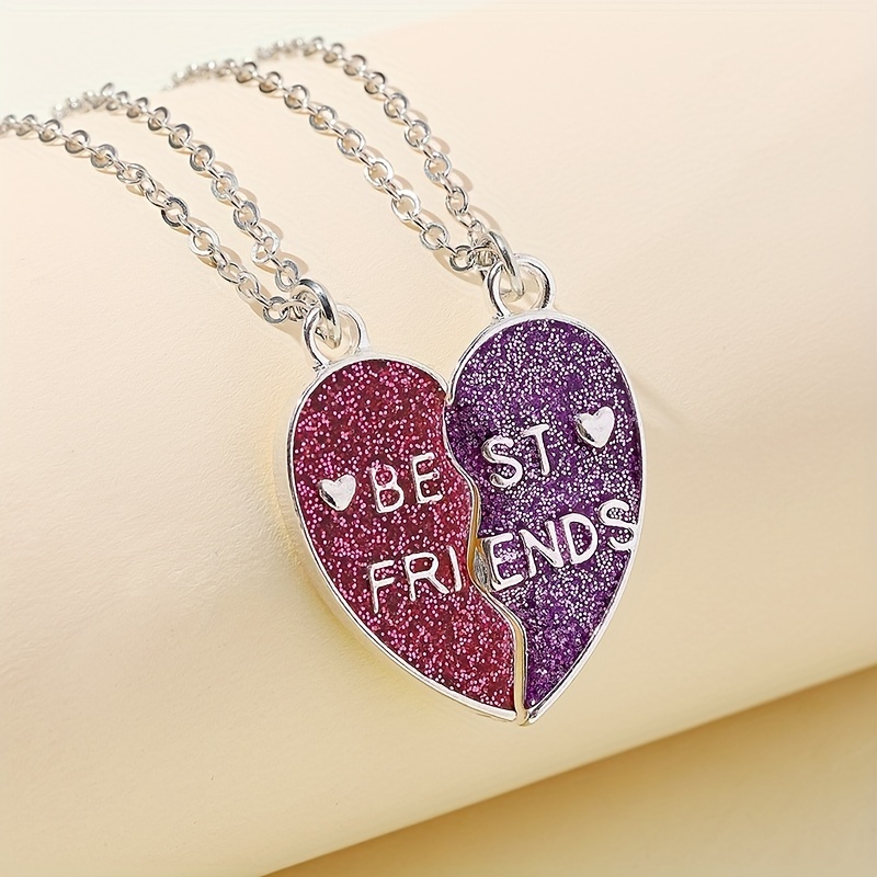 2 pack   heart pendant necklaces light purple   alloy with   electroplating cable chain lobster clasp suitable for daily and mardi gras day occasions