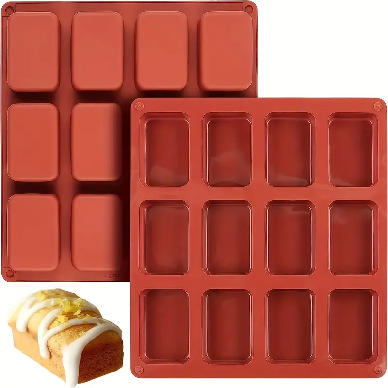 Silicone Mini Loaf Pans, 12 Cavities Mini Bread Brownie Pan, Nonstick  Silicone Baking Molds For Mini Bread, Brownie, Cornbread, Cheesecake &  Chocolate - Temu