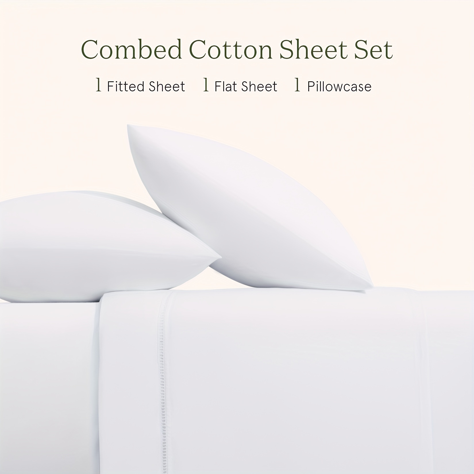 Luxury Solid Color Fitted Sheet Set 100% Cotton Fitted - Temu Canada