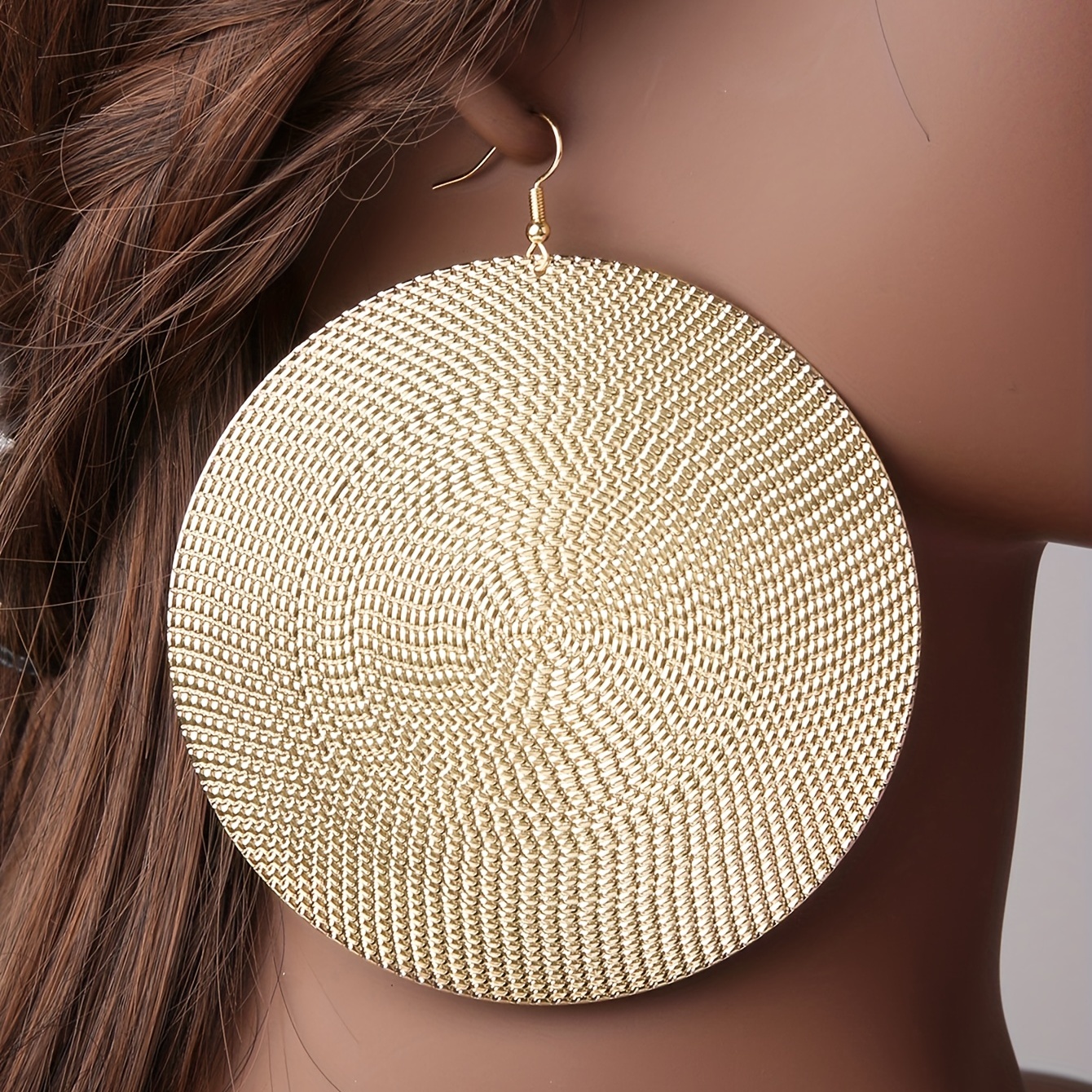 Golden Color Big Round Punk Style Drop Earrings, Exaggerated Retro Tribal  Style Zinc Alloy Dangle Earrings For Women - Temu Philippines