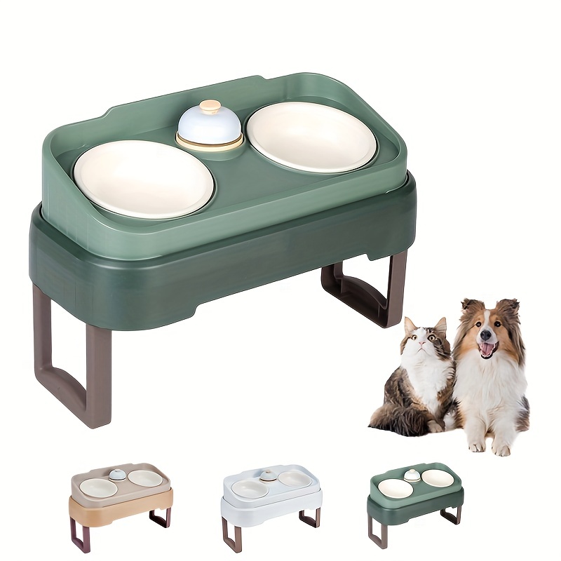 Raised Pet Bowls With Stand: Multifunctional Tilted Ceramic Dog Slow Feeder  Bowls For Food & Water - Anti-overturning Design - Temu