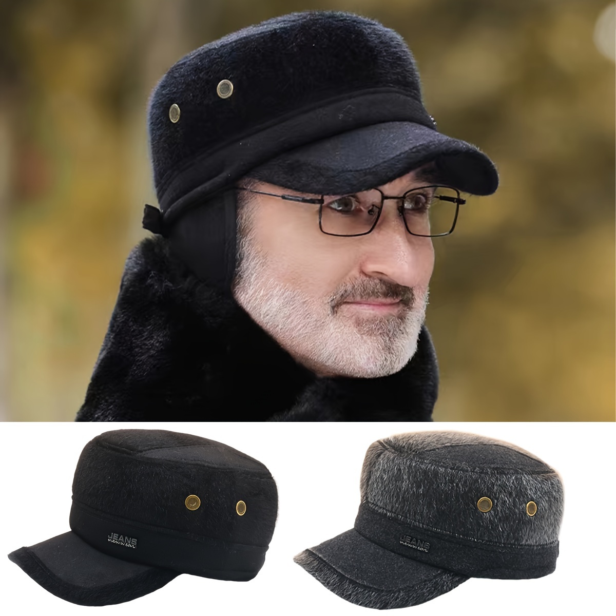 Middle-aged Elderly Hat men's Old Man Hats Old Man Grandpa Cap Dad Fall And  Winter Thickened Warm Ear Protection Forward Caps - AliExpress