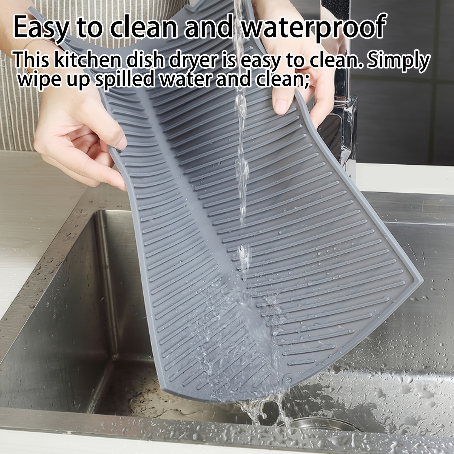 Silicone Dish Drying Mat Silicone Drain Mat With Built in - Temu
