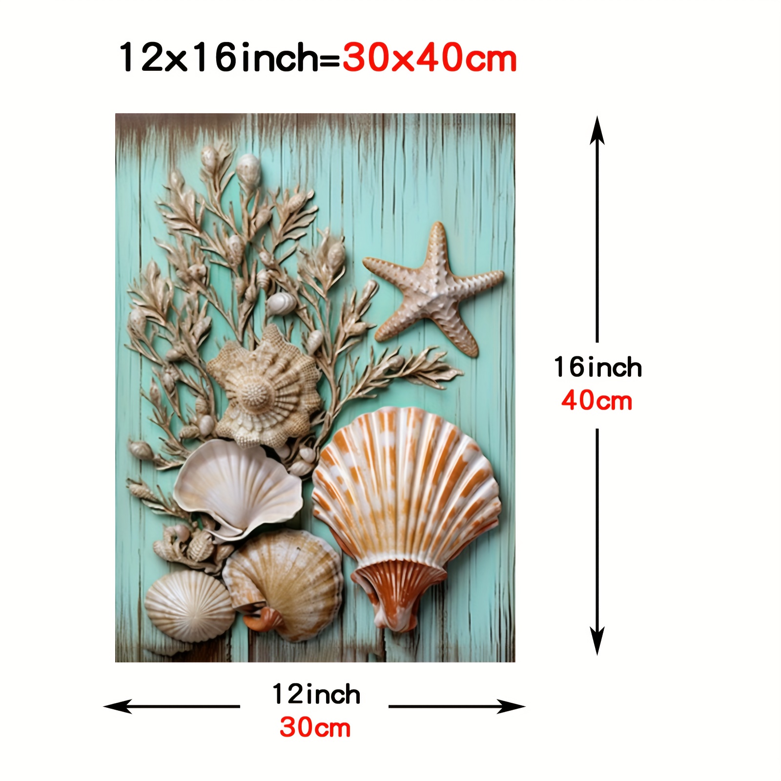 1pc Framed Coastal Canvas Print Poster Beach Seashell Canvas Wall Art  Rustic Teal Blue Conch Shell Artwork Wall Painting For Bathroom Bedroom  Office Living Room Wall Decor Home Decoration