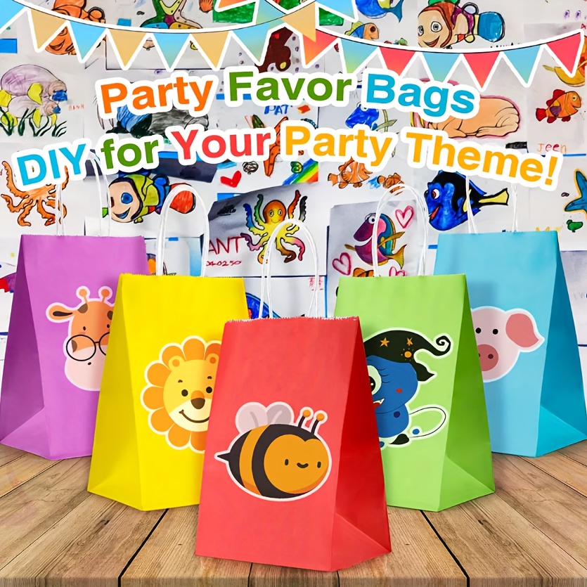 12 Piezas/paquete Bolsas De Regalo De Papel Azul, Bolsas De Caramelos,  Perfectas Para Fiestas De Cumpleaños Infantiles Y Reuniones Familiares, Moda de Mujer