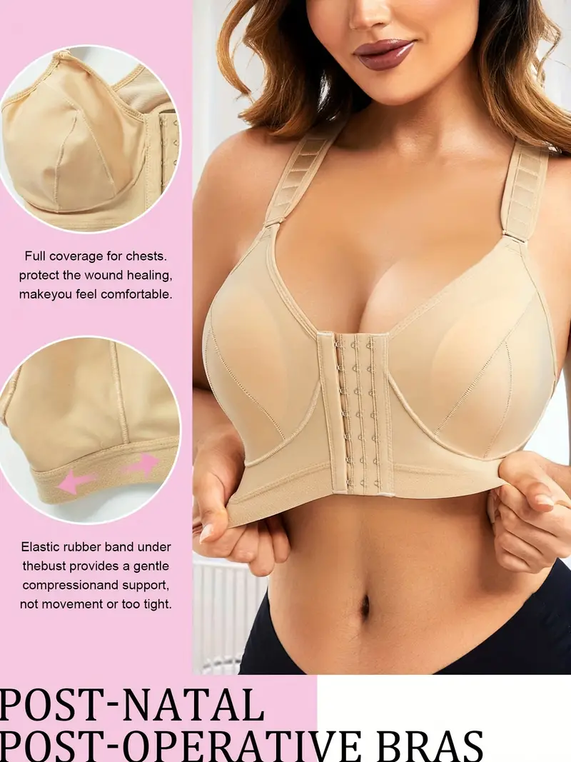 Front Opening Post Surgery Breast Removal Daily Bra Without Steel Ring,  Front Closure Sports Yoga Bra, Women's Activewear