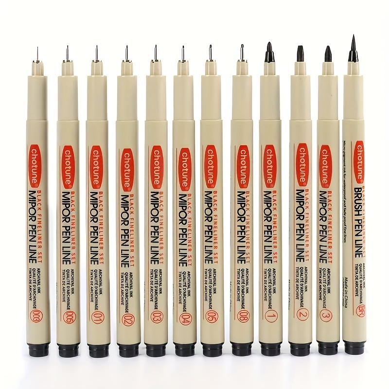 TOOLI-ART Micro-Line Pens 4 PACK Black, Fineliner, Multiliner, Archiva
