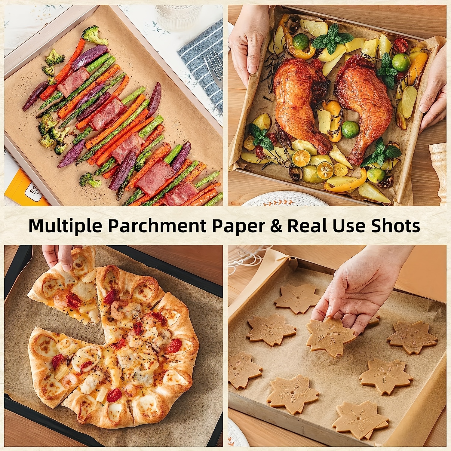 Pre-cut Parchment Paper Sheets for Baking and Cooking
