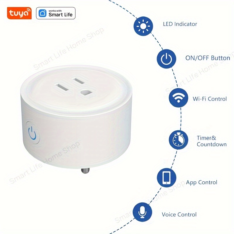 YIFAN 20 Amp Smart Plug, WiFi Bluetooth Smart Outlet with Energy  Monitoring, TUYA Smart Timer Plug Work with Alexa and Google Assistant, No  Hub Required, 2.4 GHz WiFi Only, FCC/ROHS Listed(2 Pack)