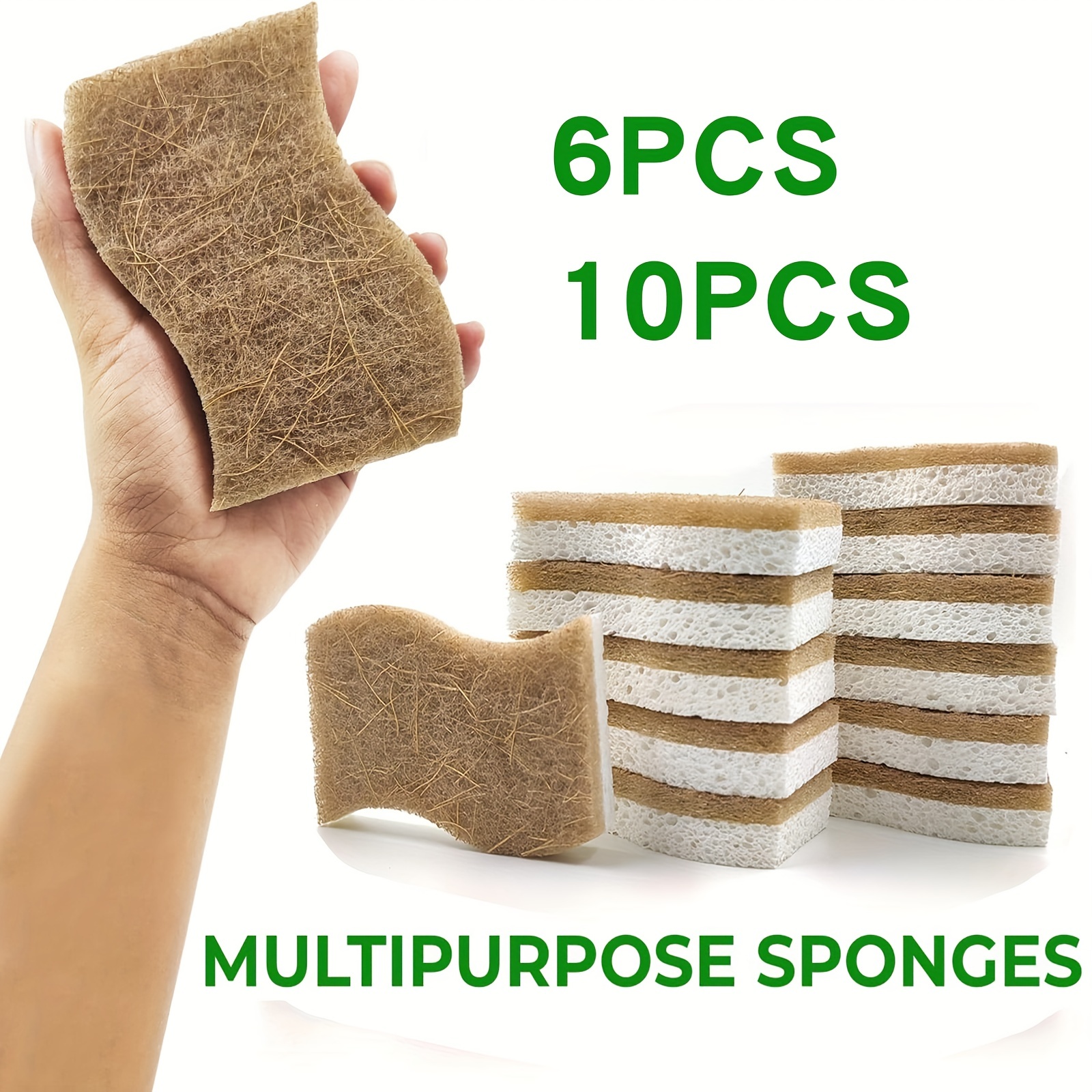 Large Cellulose Sponges, Kitchen Sponges for Dish, 1.4 Thick Heavy Duty Scrub  Sponges, Non-Scratch Dish Scrubber Sponge for Household, Cookware,  Bathroom, Compressed Packaging 5pcs 