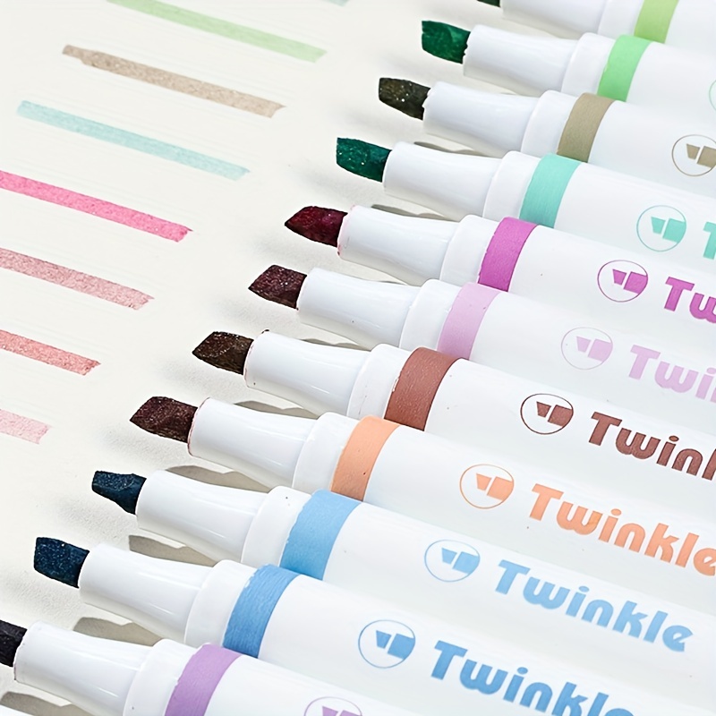 Glitter Highlighter Pen highlighter Markers Set markers - Temu