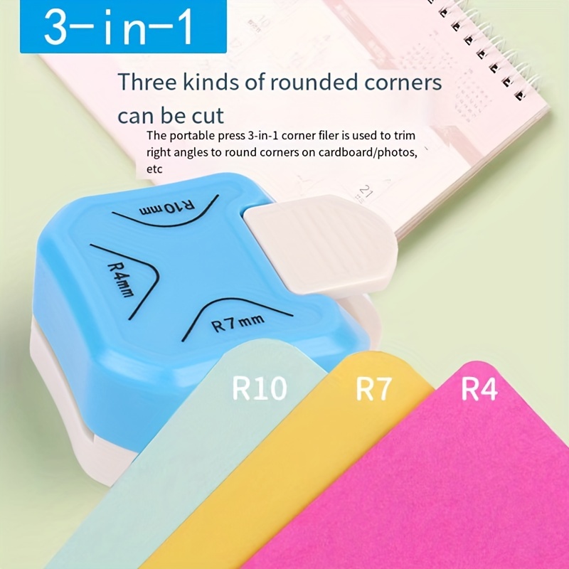 Paper Corner Rounder 3 in 1 (R4mm+R7mm+R10mm) Corner Punches for Paper  Crafts Corner Cutter Envelope Punch Board Hole Puncher Laminate DIY  Projects Photo Cutter Card Making and Scrapbooking Blue