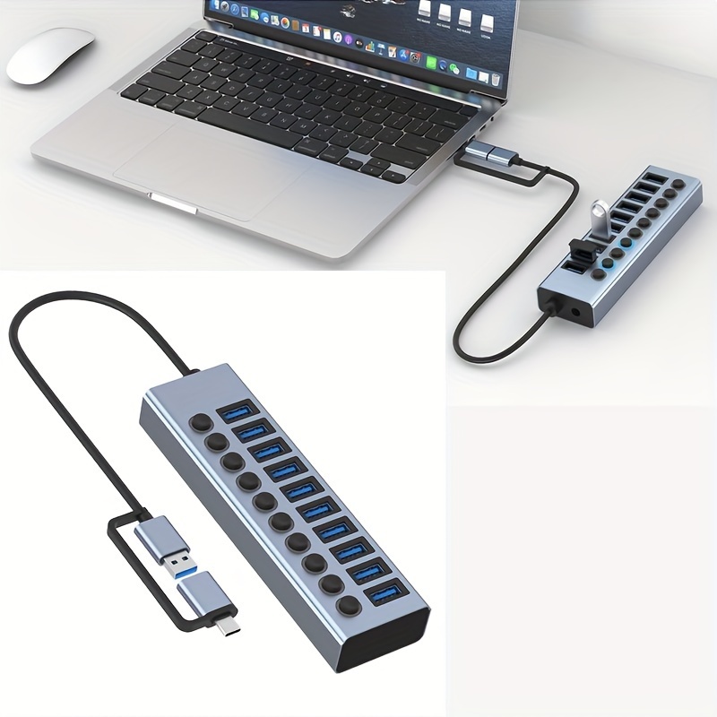 10 Ports USB 3.0 Data HUB Et Chargeur Avec Interrupteurs