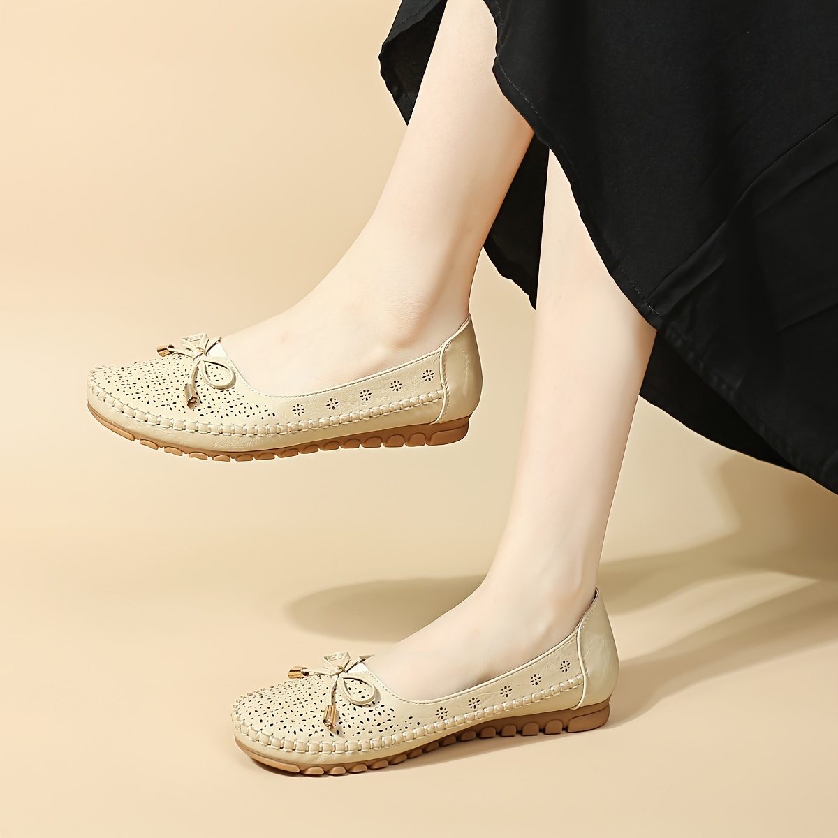 women s solid color elegant flast bowknot decor soft sole details 15