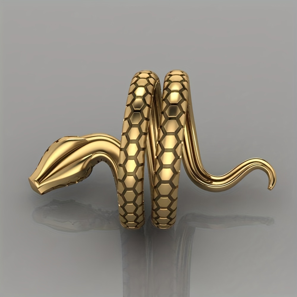Men's Zircon Snake Ring, Punk Hip Hop Style