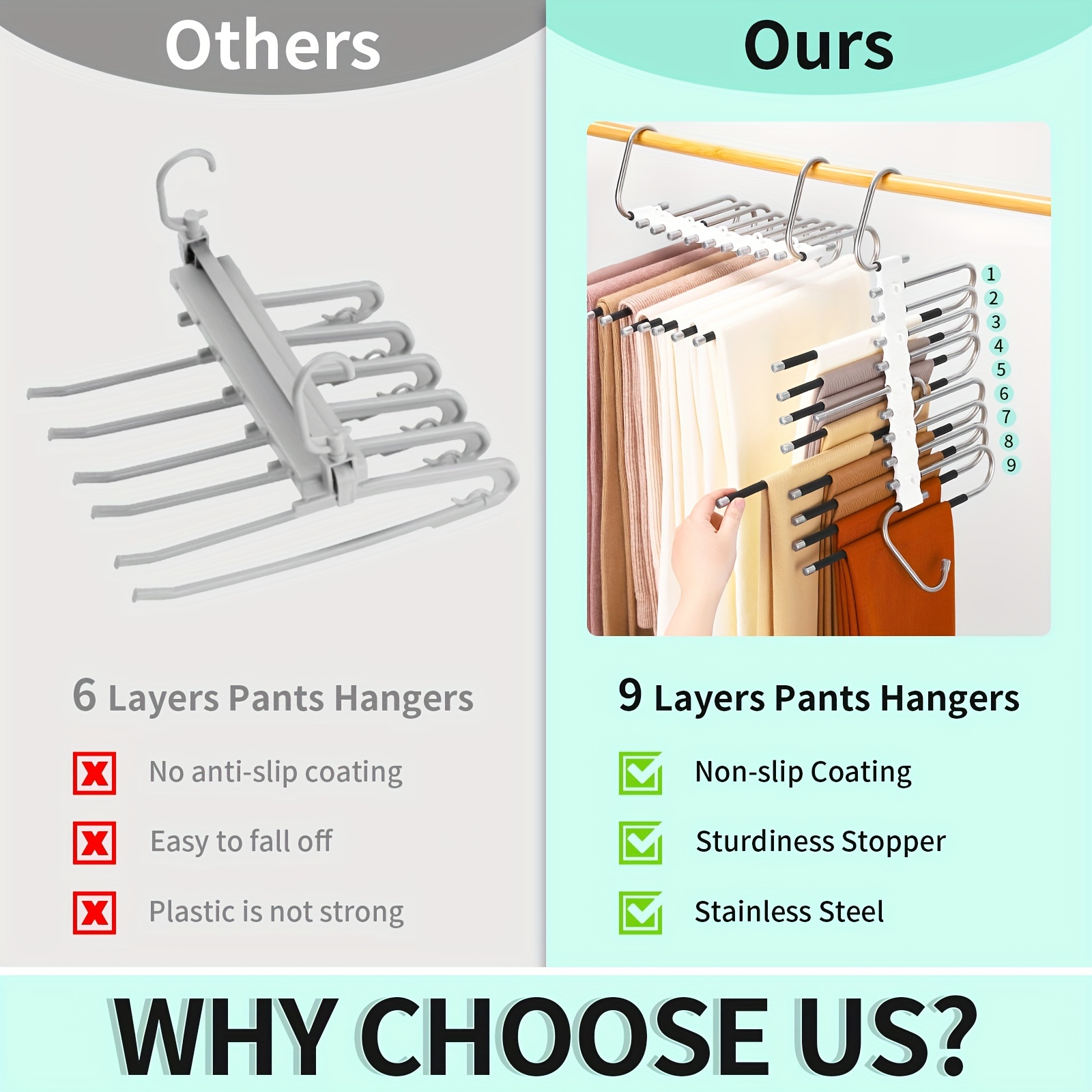 Upgrade] Pant Organizer for Closet (2 PK) Multi-Functional Pants Rack –  Decorstylish