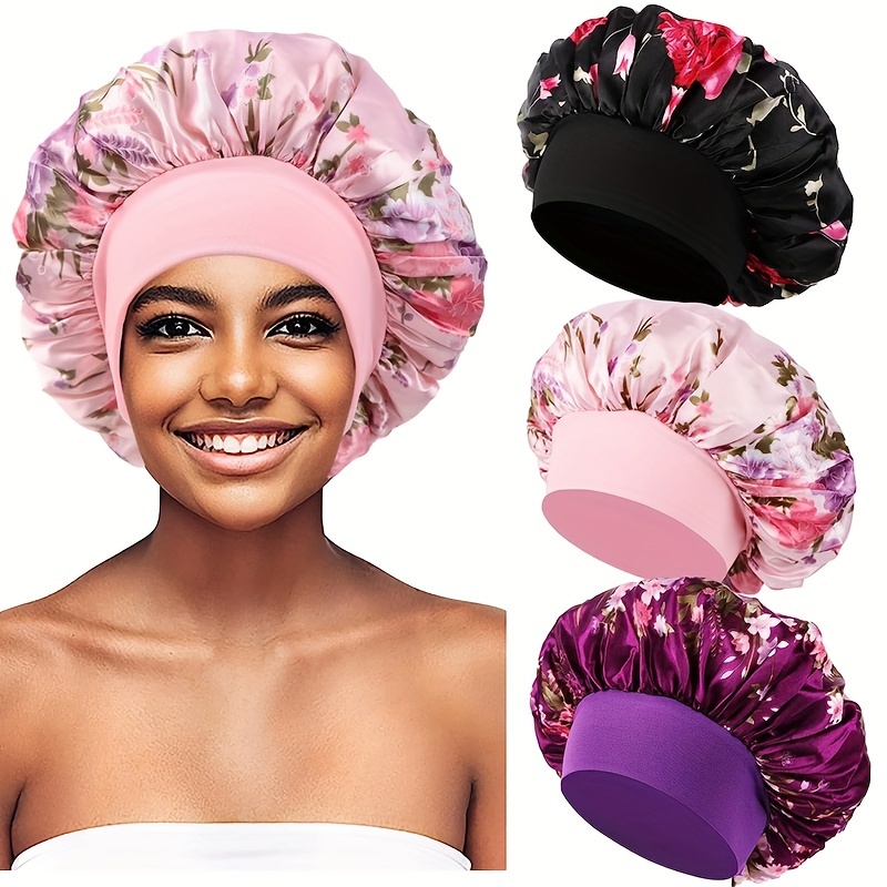 3PCS Bonnet Satin Cheveux Nuit Bonnet Soie Cheveux Nuit Bonnet de N