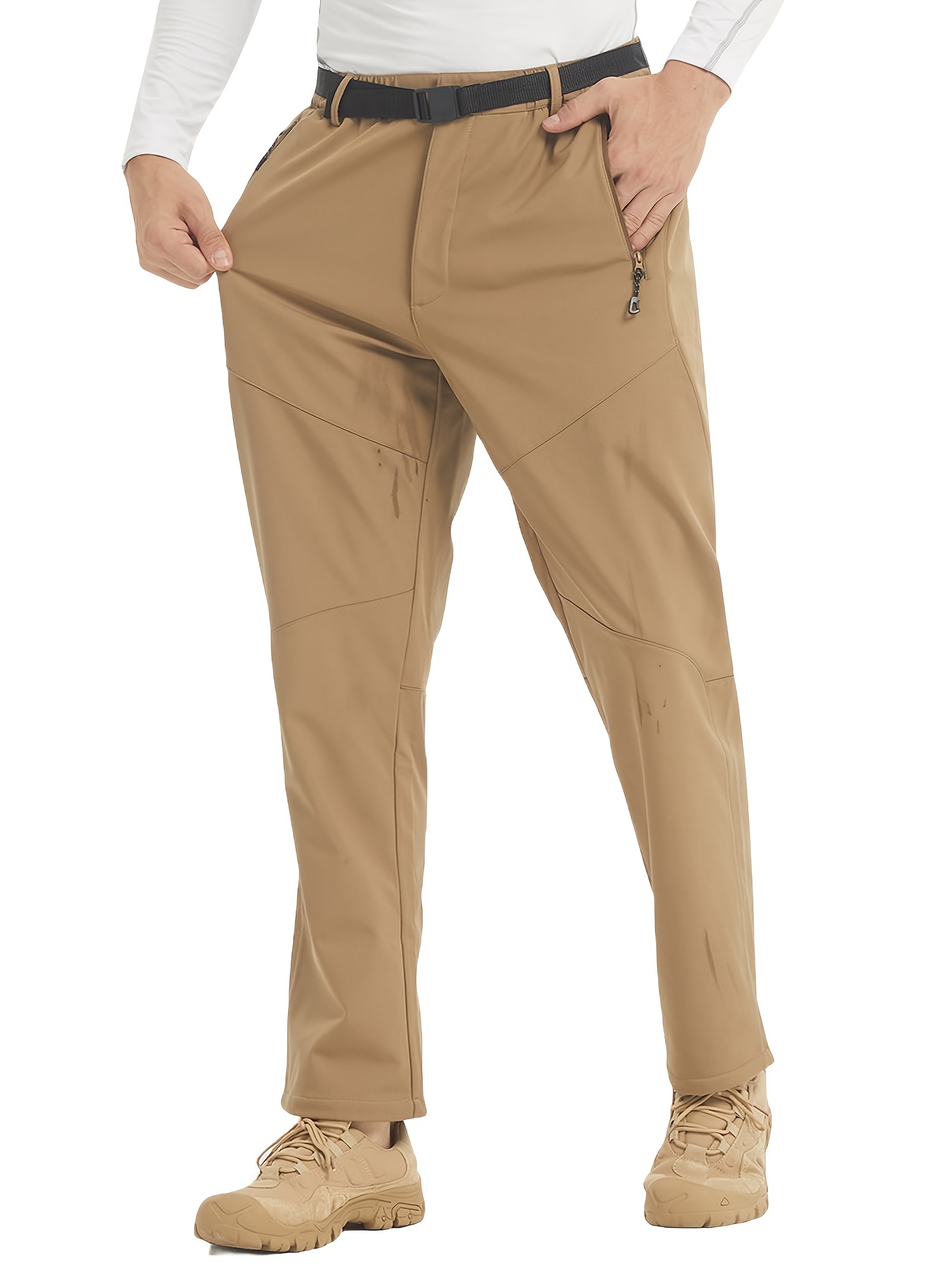 Pantalon Cargo Hiver Homme Multi-poches Doublé Polaire Regular