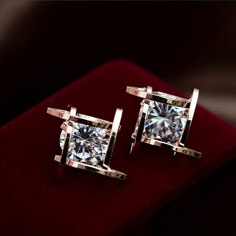 

1pair Zircon Earring Ear Studs For Party Wedding