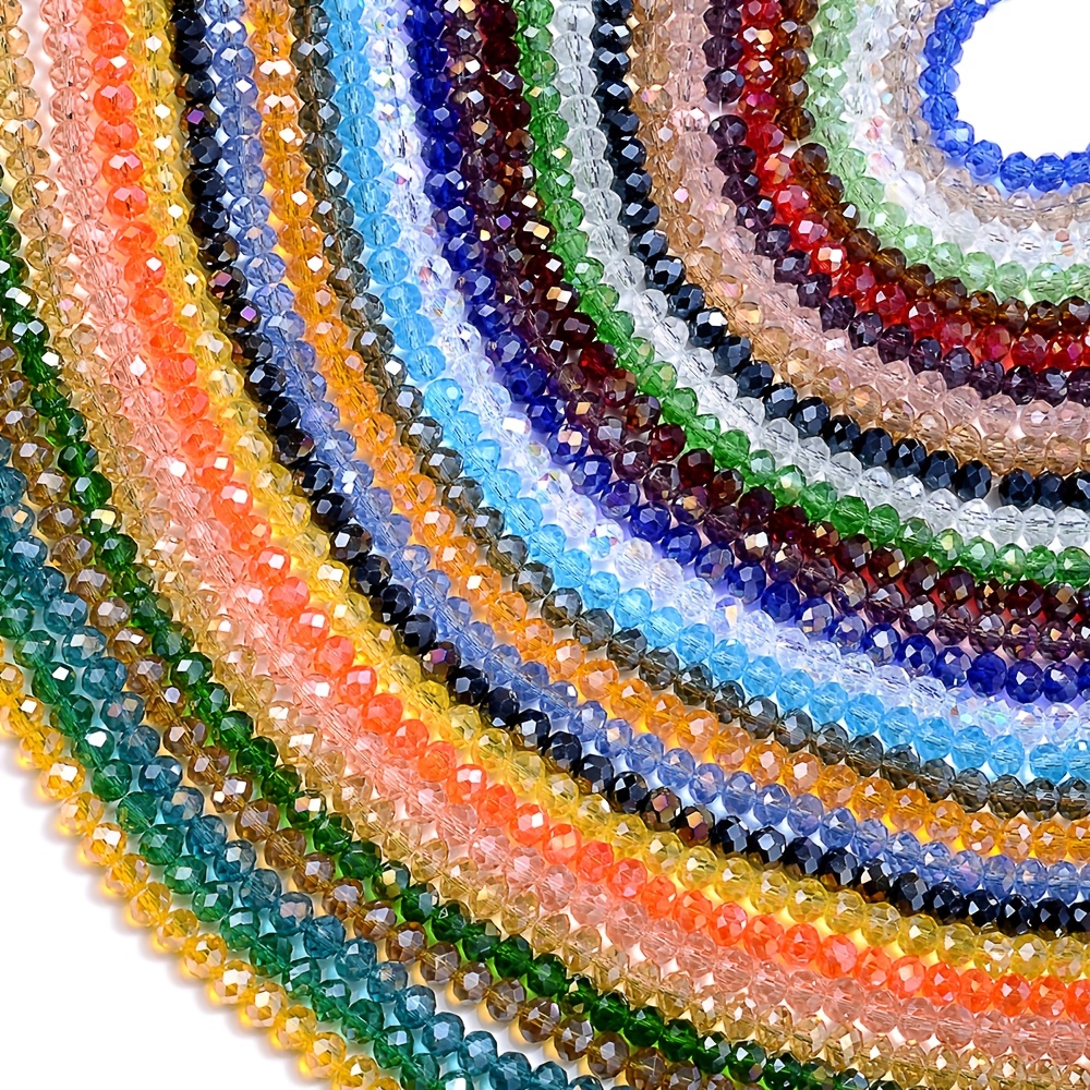 Faceted Glass Crystal Rondelle Beads Jewelry Making Spacer Temu