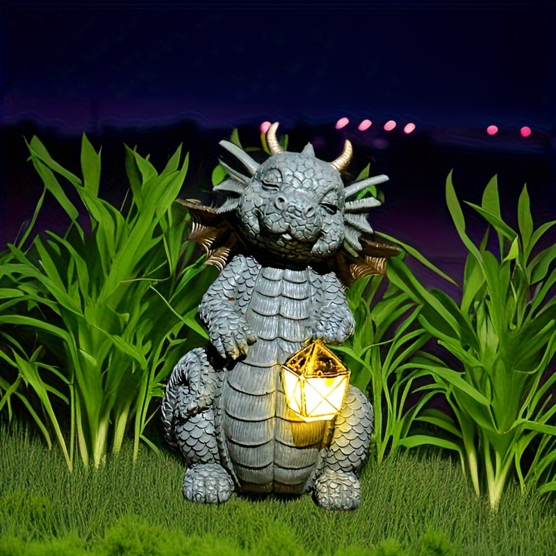 

1pc Small Dinosaur Shape Solar Lamp, Garden Courtyard Outdoor Lantern, Outdoor Lawn Landscape Decoration Statue Lamp