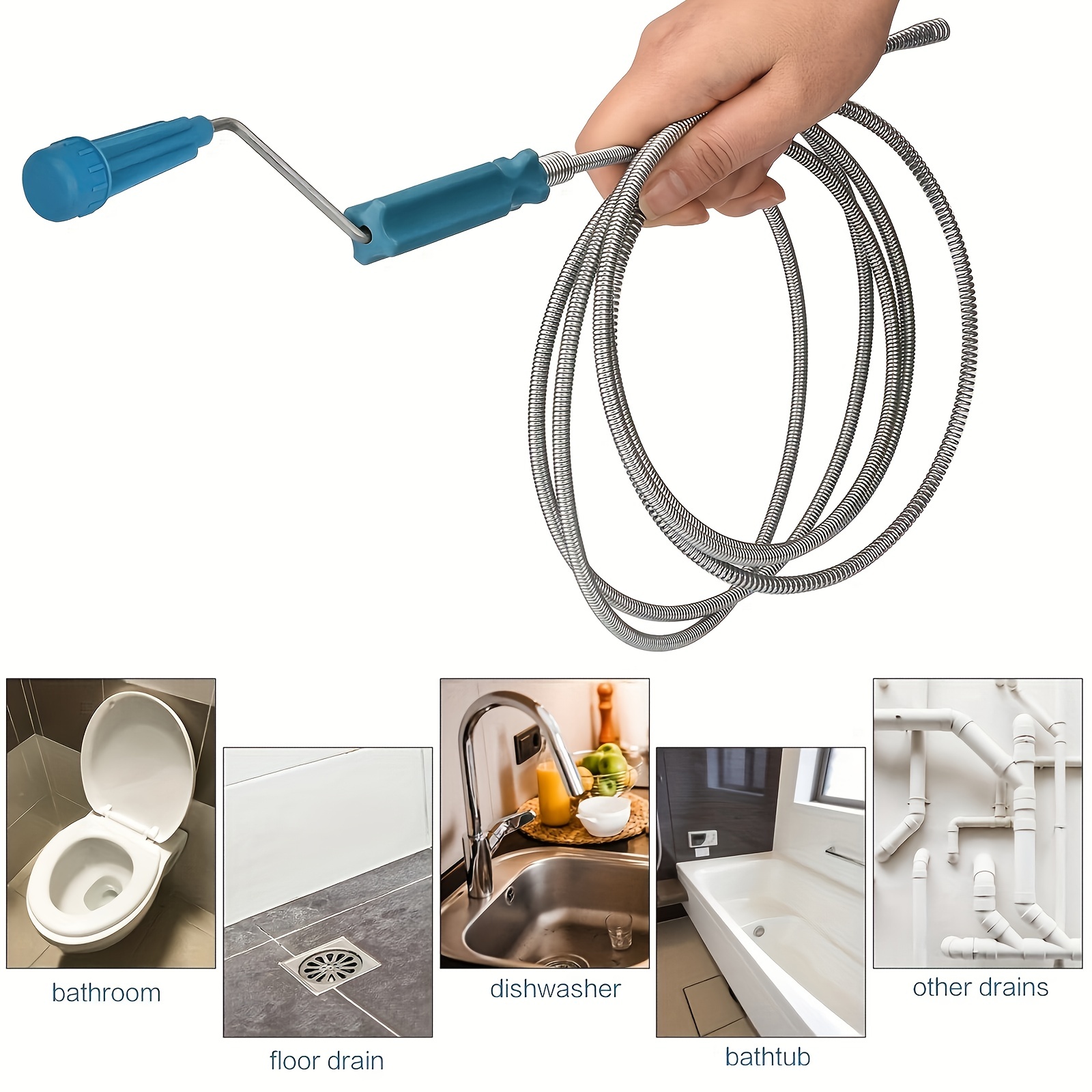1pc Drain Unclog, Cleaner, Clogged Pipe, Suitable For Sewer, Toilet,  Kitchen Sink, Bathroom And Bathtub Cleaning Tool