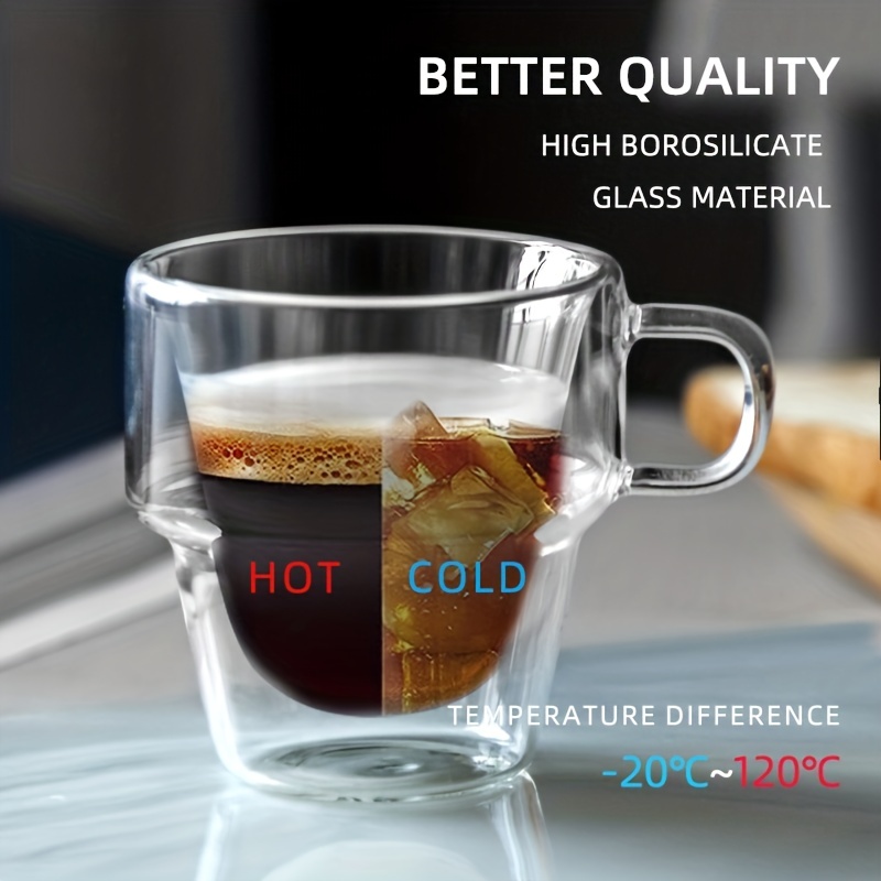 Double layer Insulated Espresso Cup With Handle Perfect For - Temu